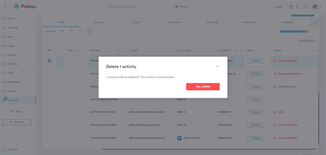 How to Delete an Activity