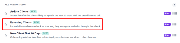 Returning clients report 1