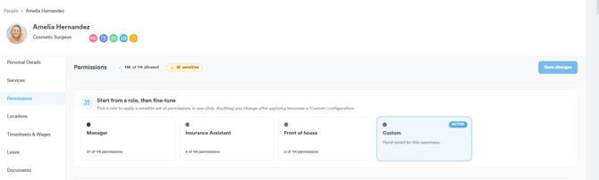 Staff Permission Page