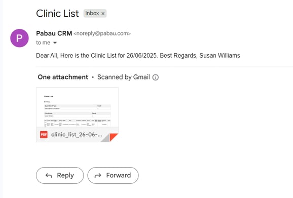 How to Email Clinic List to Staff Members 111111