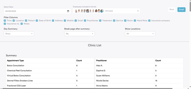 How to Email Clinic List to Staff Members 4