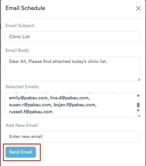 How to Email Clinic List to Staff Members 6