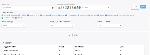 How to Print Daily Appointment Schedule13