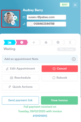 How to access the client card from calendar2