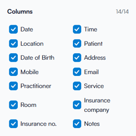 Overview of clinc list 8
