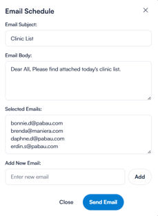 email clinic list 6