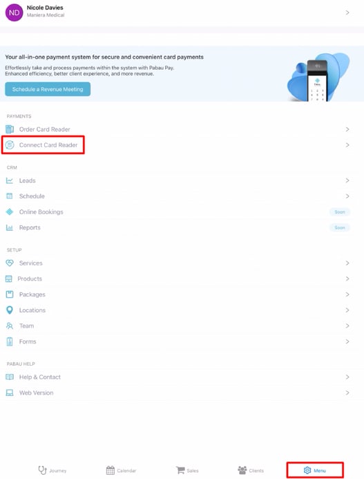 How to Connect the Bluetooth Terminal on the Pabau GO App_1