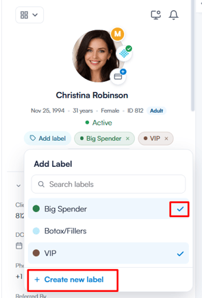 How  to assign a label  to a client 2