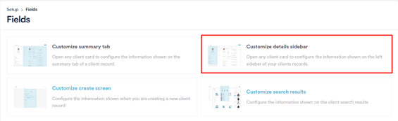 How to customize the sidebar in client card 333