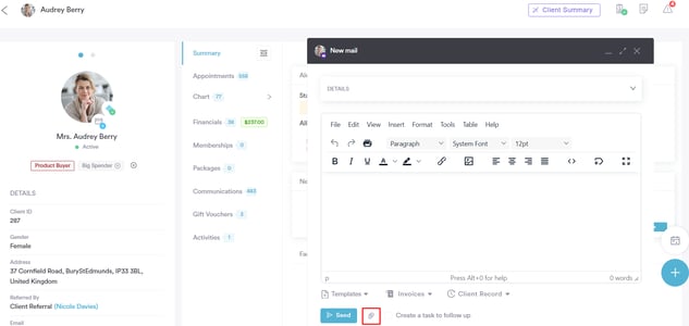 How to Add Attachments to Emails from the Client Card_3