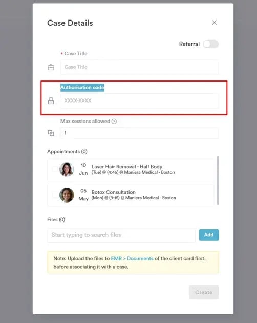 How to Add Auth Code in Client Card_4