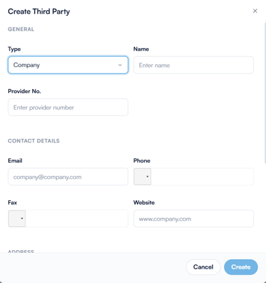 How to Create Third Parties 3