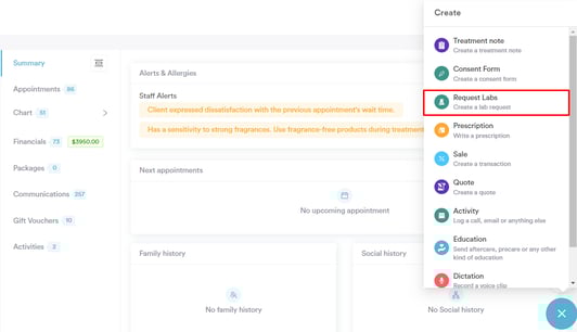 How to Create a Lab Request_2