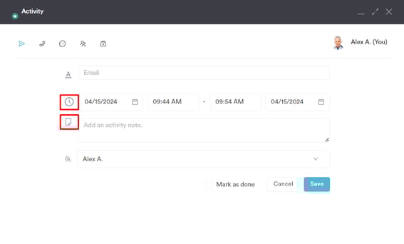 How to Create an Activity from the Client Card_5