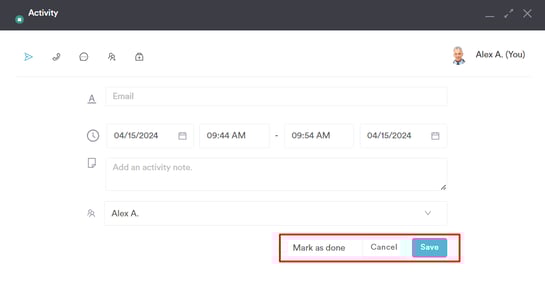 How to Create an Activity from the Client Card_7
