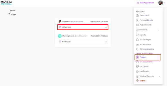 How to Download and Share Photos From the Client Card_12