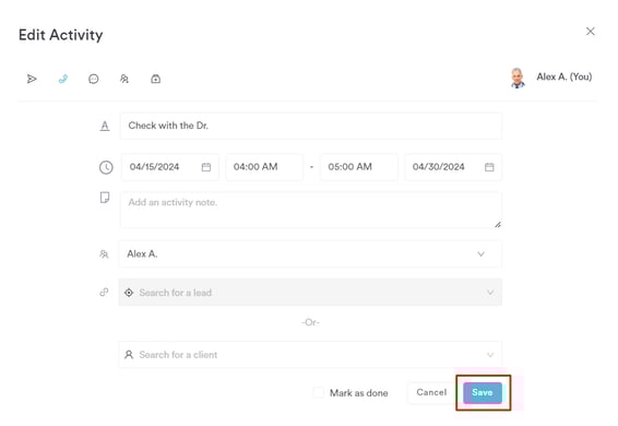 How to Edit an Activity from the Client Card_5