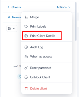 How to Generate a Full Client Data Export Using Print Details 2
