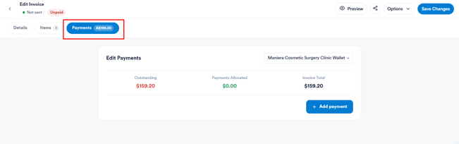 How to Pay for an Unpaid Invoice from the Client Card 3