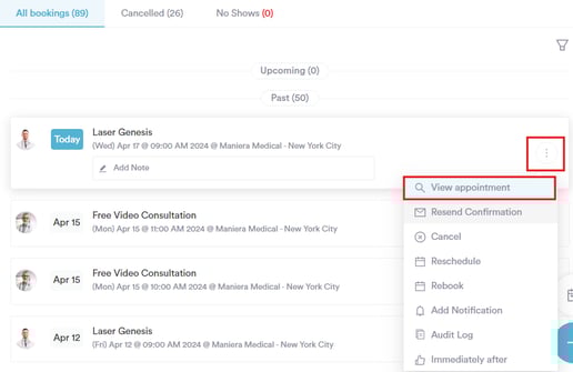 How to Reinstate a Canceled Appointment from the Client Card_5