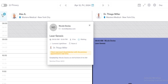 How to Reinstate a Canceled Appointment from the Client Card_6