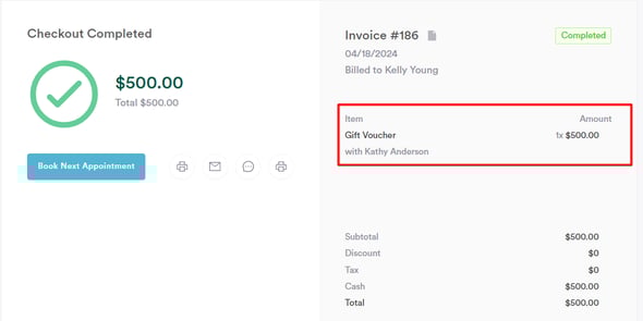How to Sell Gift Vouchers from the Client Card_3