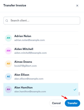 How to Transfer an Invoice 4