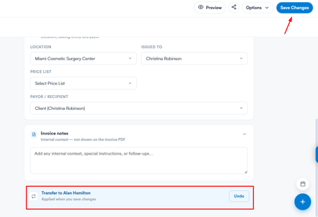How to Transfer an Invoice 5