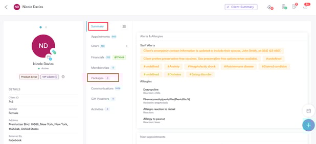 How to View Packages in the Client Card_2