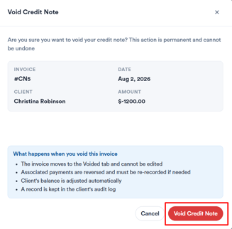 How to Void a Credit Note 3