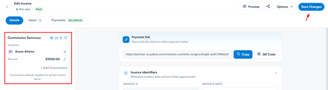 How to add commission to an invoice 4
