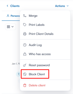 How to block clients  from booking  2