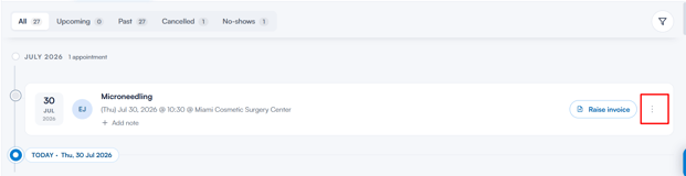 How to cancel an appointment  from client card 2