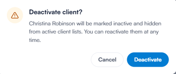 How to deactivate a client 2
