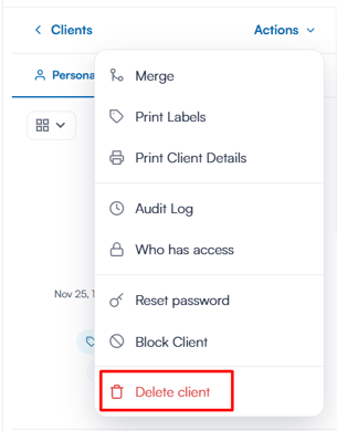 How to delete a client 2