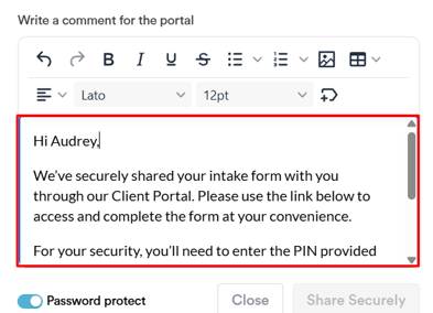 How to share forms securely through the client card10
