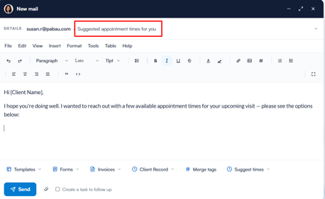 How to use suggested times in email 2