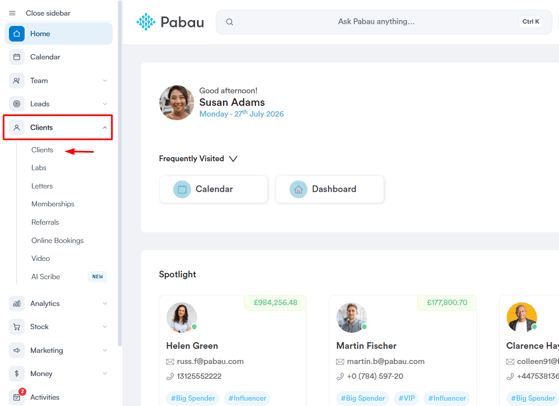 Overview of Clients and Client Card 3