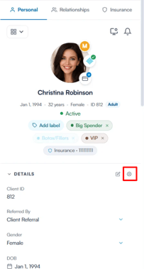 customize the side-bar in client card 1
