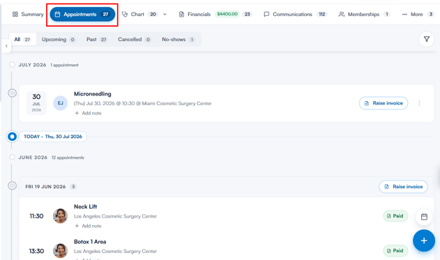 how to delete an appointment from client card 2