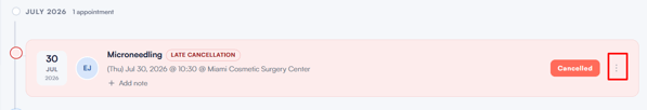 how to delete an appointment from client card 3