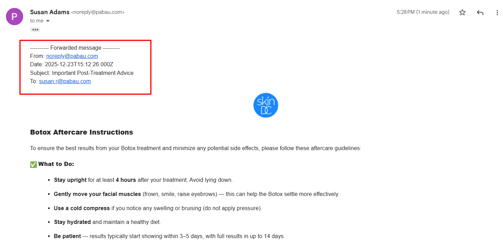 how to forward an email from the client card 5