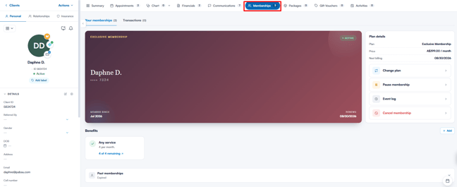 memberships-client-card