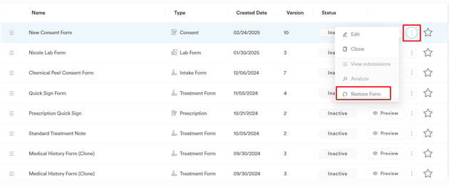 How to Restore a Medical Form4