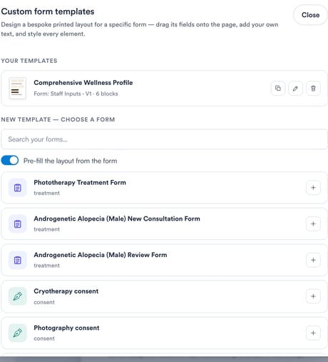 Custom form templates gallery — your templates and choose a form