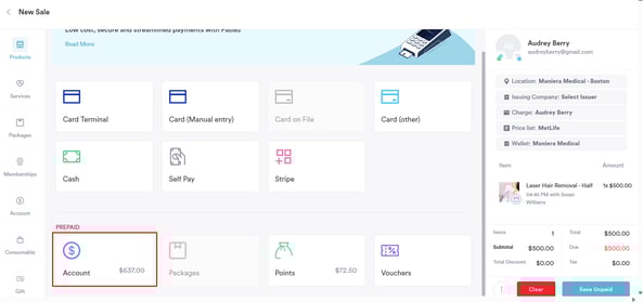 Client Account Balance Where It Appears in Pabau 3
