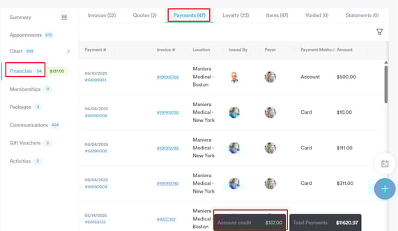 Client Account Balance Where It Appears in Pabau2