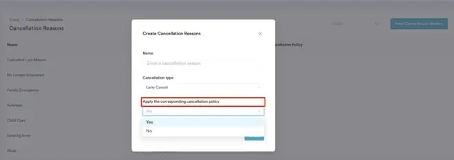 Configure Cancellation Reasons