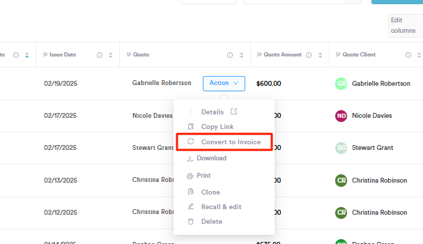 How to Convert a Quote into an Invoice_4