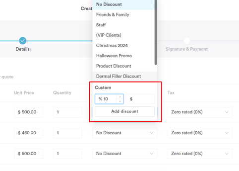 How to add custom discounts to quotes6